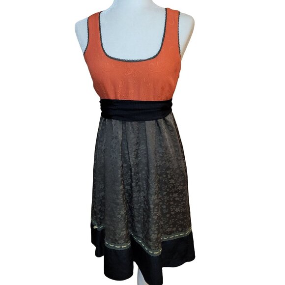 Moulinette Soeurs Dresses & Skirts - Moulinette Soeurs Womens Size 0 100% Silk Belted Imprint Dress Sleeveless Anthro